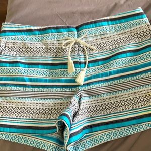 Gray and blue stripped shorts